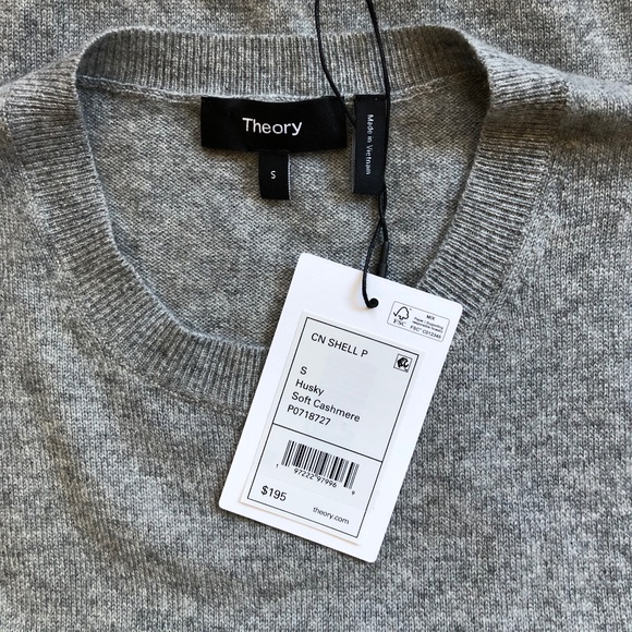 Theory Cashmere Sleeveless Sweater size S in Husky Grey NWT - Picture 5 of 5